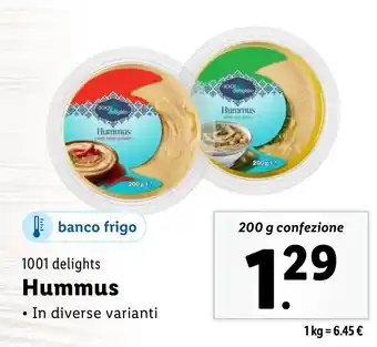 Lidl 1001 delights Hummus offerta