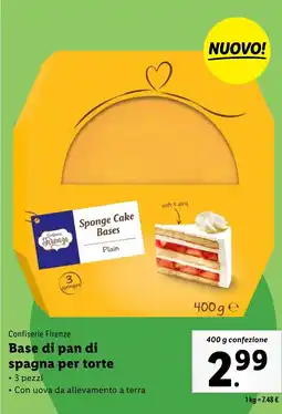 Lidl Confiserie Firenze Base di pan di spagna per torte offerta