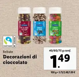 Lidl Belbake Decorazioni di cioccolato offerta