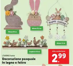 Lidl LIVARNO home Decorazione pasquale in legno e feltro offerta