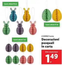 Lidl LIVARNO home Decorazioni pasquali in carta offerta