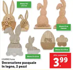 Lidl LIVARNO home Decorazione pasquale in legno, 2 pezzi offerta