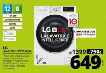 Comet LG Lavatrice F4WV512S0E offerta