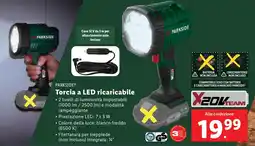 Lidl PARKSIDE Torcia a LED ricaricabile offerta