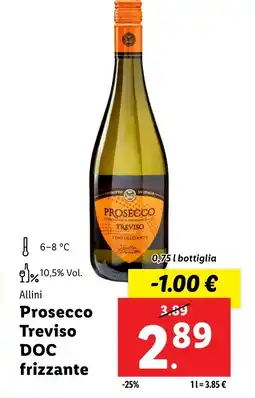 Lidl Prosecco Treviso DOC frizzante offerta