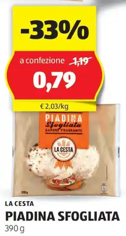 ALDI LA CESTA Piadina sfogliata limone/pesca offerta