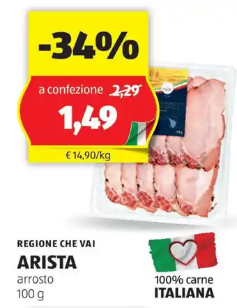 ALDI REGIONE CHE VAI Arista arrosto offerta