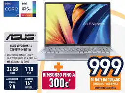 Unieuro ASUS ASUS VIVOBOOK 16 X1605VA-MB601W offerta