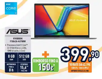 Unieuro ASUS Vivobook F1504ZA-NJ788W offerta