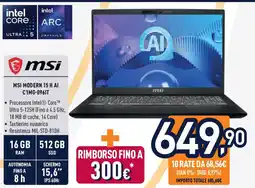 Unieuro msi MODERN 15 H AI C1MG-096IT offerta