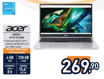 Unieuro acer ASPIRE 1 (A115-32-C6EB) offerta