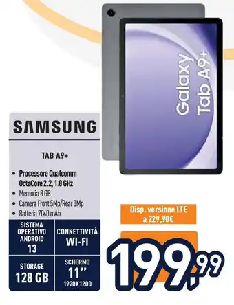 Unieuro Samsung Galaxy Tab A9+ offerta