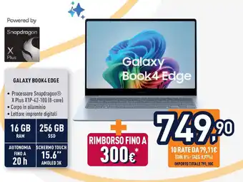 Unieuro Galaxy book4 edge offerta