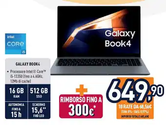 Unieuro Galaxy book4 offerta