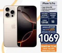 Unieuro iPhone 16 Pro offerta