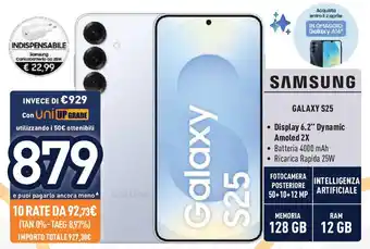 Unieuro Samsung GALAXY S25 offerta