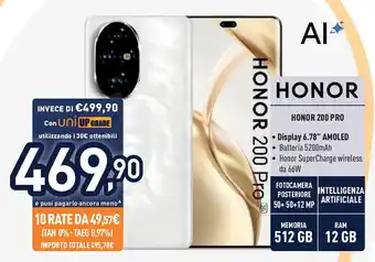 Unieuro HONOR 200 Pro offerta