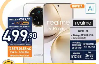 Unieuro realme 14 Pro+5G offerta