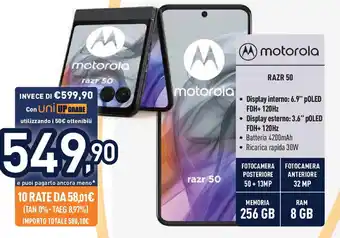 Unieuro motorola RAZR 50 offerta