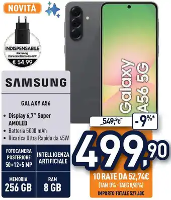 Unieuro Samsung GALAXY A56 offerta