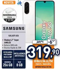 Unieuro Samsung GALAXY A26 offerta