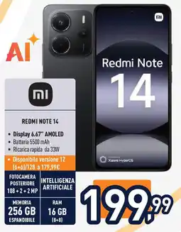 Unieuro REDMI note 14 offerta