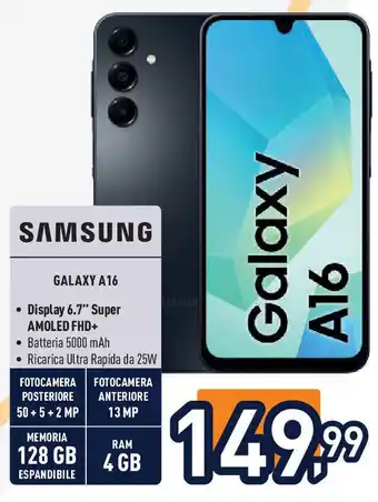 Unieuro Samsung GALAXY A16 offerta