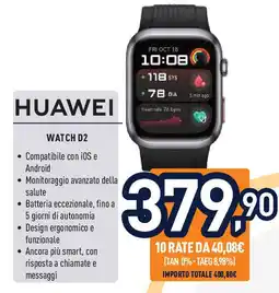 Unieuro HUAWEI Watch D2 offerta