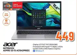 Ipercoop Acer notebook aspire go 15 ag1542pr9zg offerta