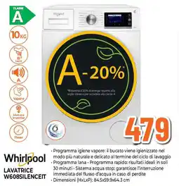 Ipercoop Whirlpool lavatrice w608silenceit offerta