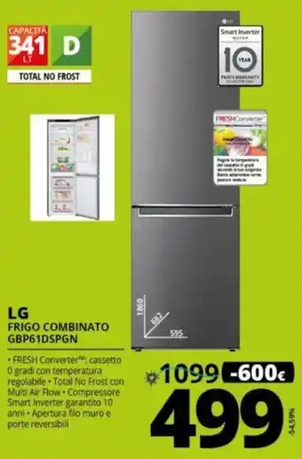 Comet LG Frigo Combinato GBP61DSPGN offerta