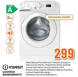 Ipercoop Indesit Lavatrice BWA81496XWVIT offerta