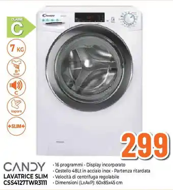 Ipercoop Candy lavatrice slim css4127twr3111 offerta