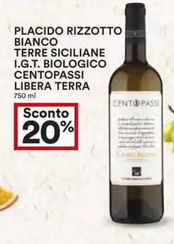 Coop Placido rizzotto bianco terre siciliane i.g.t. biologico centopassi libera terra offerta