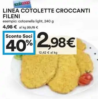 Coop Linea cotolette croccanti FILENI offerta