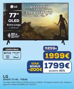 Euronics LG SMART TV 4K - 77B46 offerta