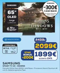 Euronics SAMSUNG SMART TV 4K - 65S95D offerta