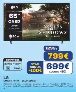 Euronics LG SMART TV 4K-65QNED80T offerta