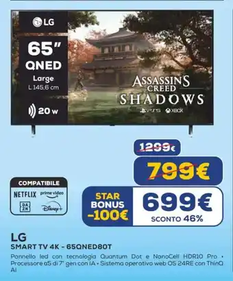 Euronics LG SMART TV 4K-65QNED80T offerta