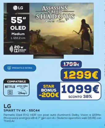 Euronics LG SMART TV 4K - 55C44 offerta