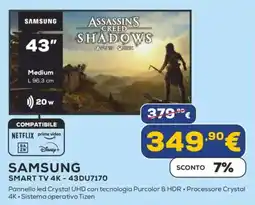 Euronics SAMSUNG SMART TV 4K-43DU7170 offerta