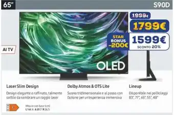 Euronics SAMSUNG OLED 65" S90D offerta