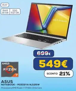 Euronics ASUS NOTEBOOK - M1502YA NJ125W offerta