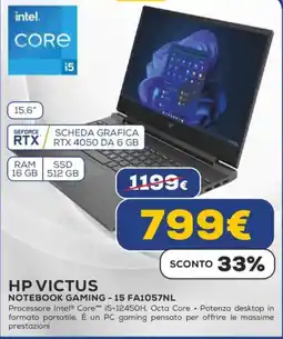 Euronics HP VICTUS NOTEBOOK GAMING - 15 FA1057NL offerta