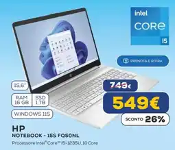 Euronics HP NOTEBOOK - 15S FQ50NL offerta