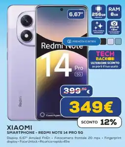 Euronics XIAOMI SMARTPHONE - REDMI NOTE 14 PRO 5G offerta