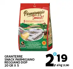 Extra Supermercati Granterre snack parmigiano reggiano dop offerta