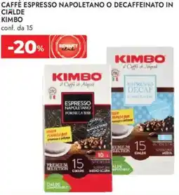 Bennet Caffè espresso napoletano o decaffeinato in cialde kimbo conf. da 15 offerta