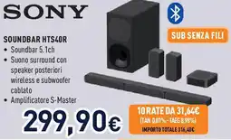 Unieuro SONY Soundbar HTS40R offerta