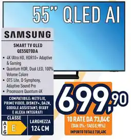 Unieuro Samsung SMART TV QLED QE55Q70DA offerta